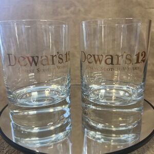 Set of 2 Dewar's 12 Finest Scotch Whisky Glasses